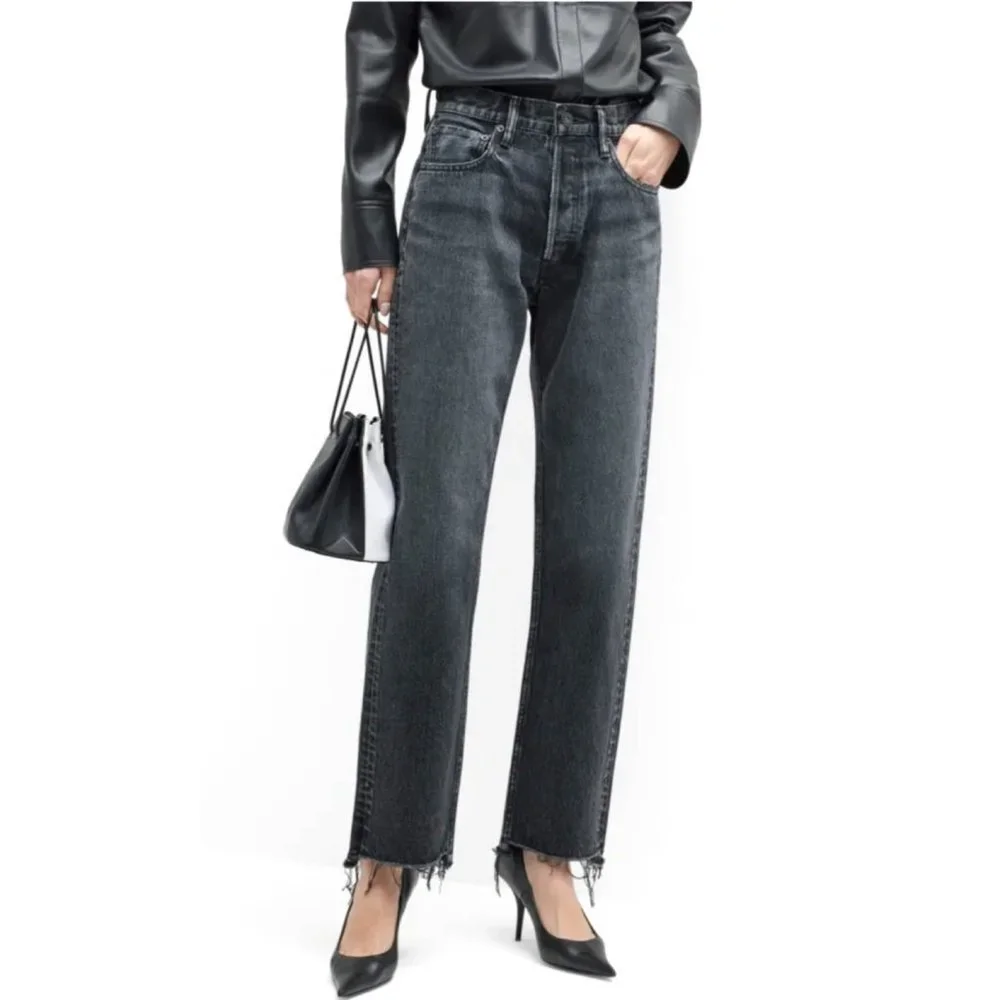 Moussy Vintage Detroit Wide Straight Leg Black Jeans NWT Size 27 - Picture 2 of 15